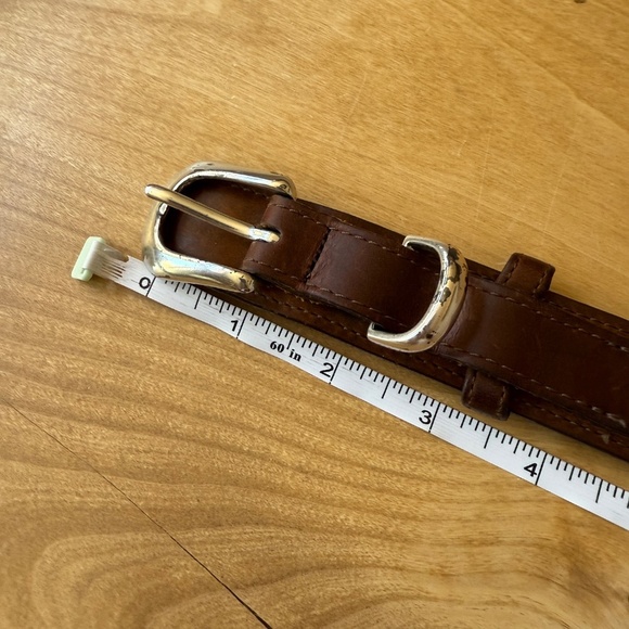 ORVIS LEATHER BELT BROWN WESTERN SOLID BRASS BUCKLE WESTERN CLASSIC MEN SZ 40 - Picture 8 of 10